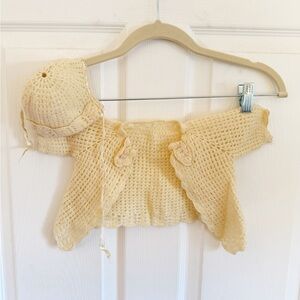 Vintage 1950s Baby Sweater with Hat